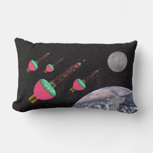 Bubble Lights in Space Lumbar Pillow