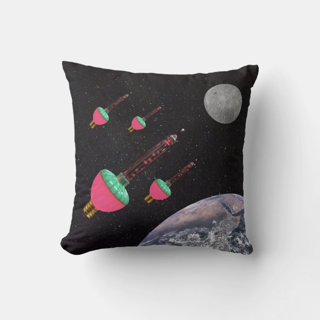 Bubble Lights in Space Throw Pillow (Front)