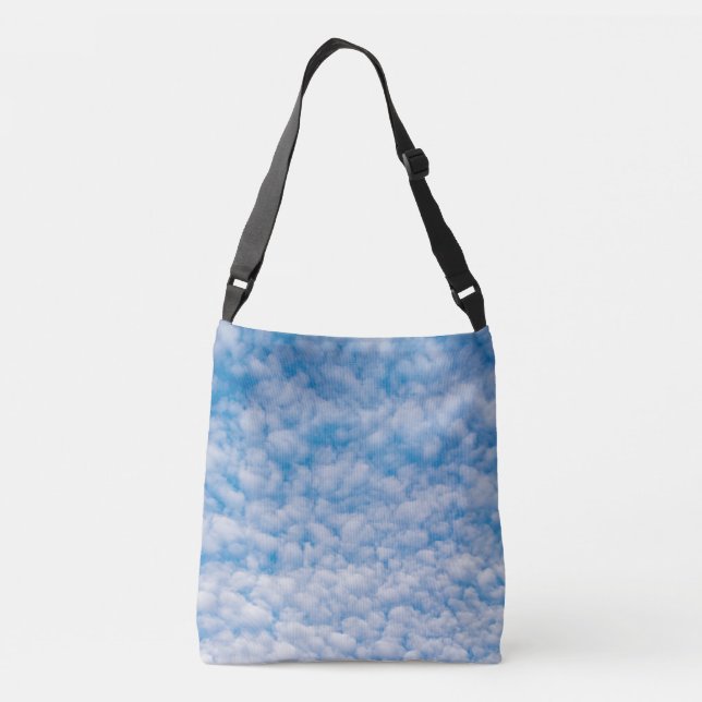 Bubble Mammatus Clouds Blue Sky Nature Photography Crossbody Bag (Back)