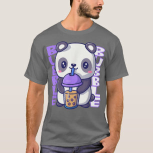 Bubble milk cute panda bear kawaii drinking bubble T-Shirt