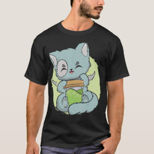 Bubble Milk Tea Boba Cat Pastel Goth Neko Mochi Yu T-Shirt