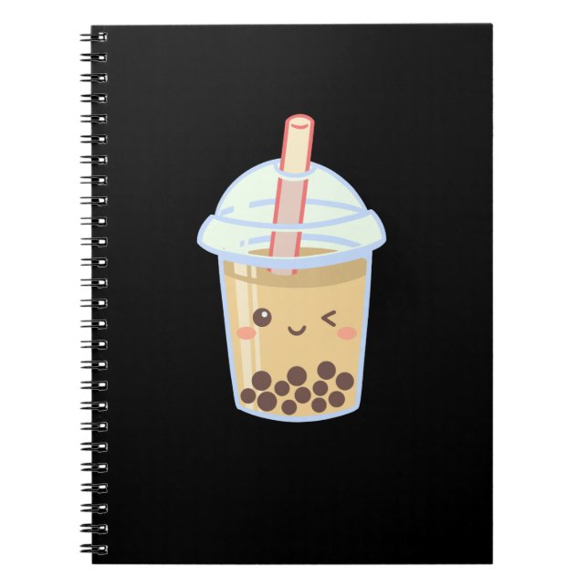 Bubble Milk Tea Boba Cute Notebook (Front)