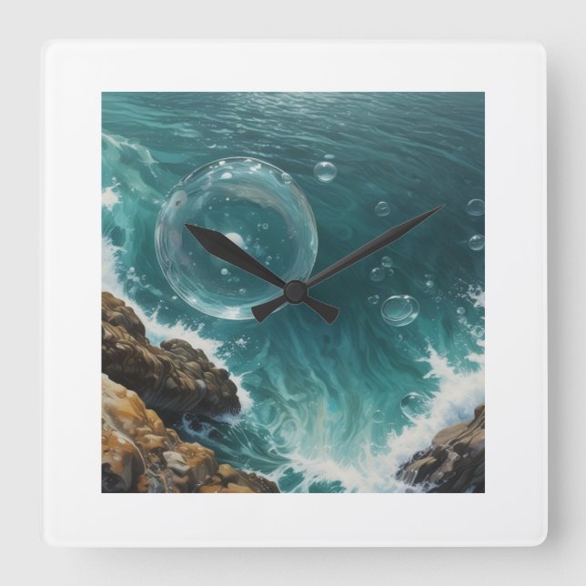 Bubble Ocean Wall Clock (Front)