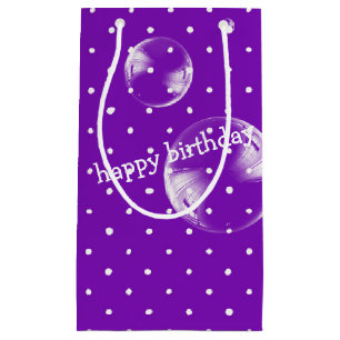 bubble on purple polka dot small gift bag