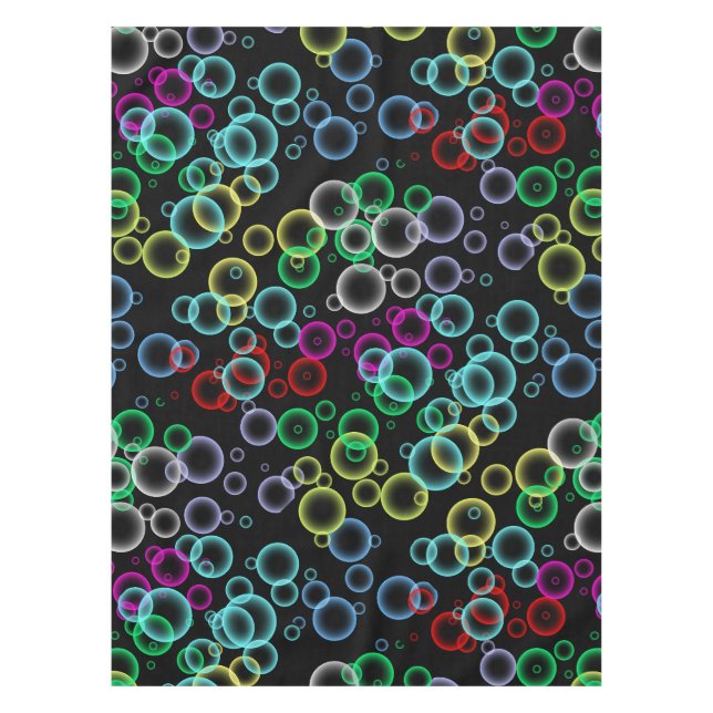 bubble pattern 02.b Black BG Tablecloth (Front)