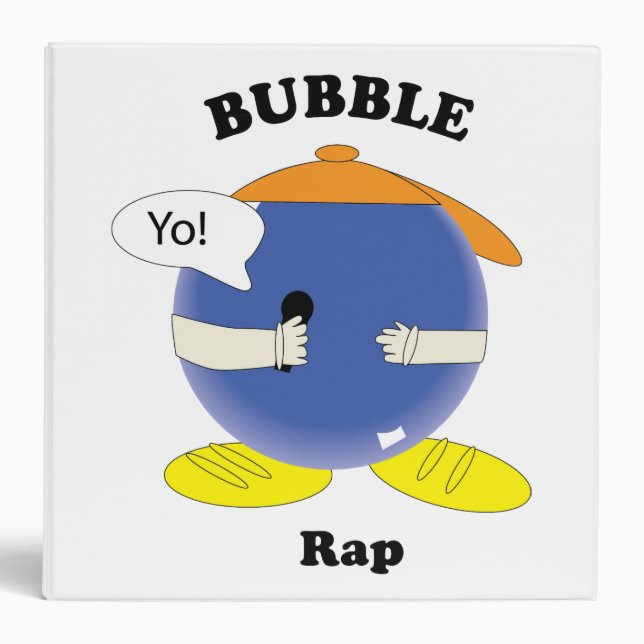 Bubble Rap Funny Pun Character Cartoon Design Binder (Front)