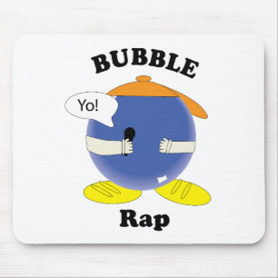 Bubble Rap Funny Pun Character Cartoon Fun Design Mouse Pad