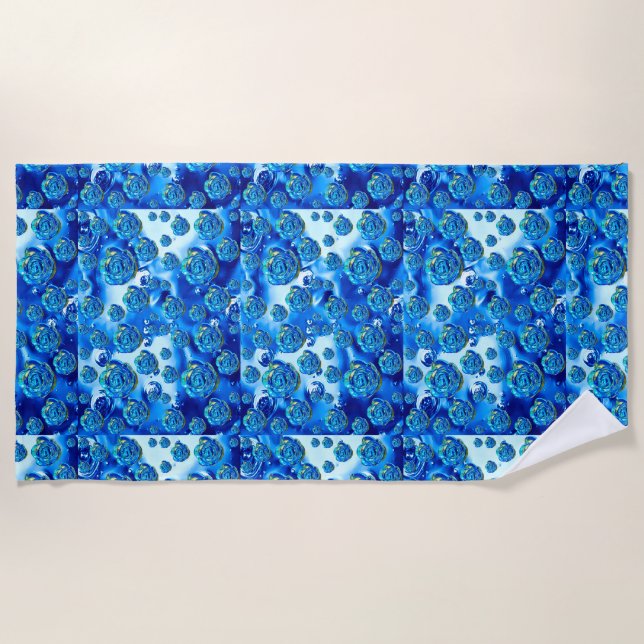 Bubble Roses Beach Towel (Front)
