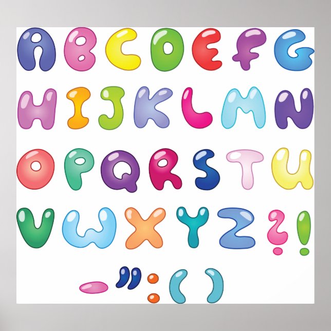 Bubble Shaped Alphabet Poster (Front)