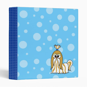 Bubble Shih Tzu School Binder Blue