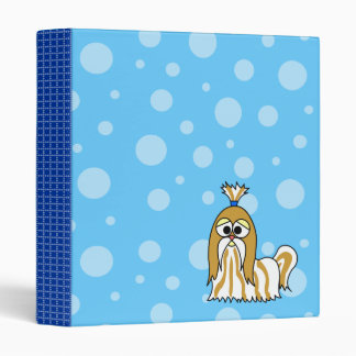 Bubble Shih Tzu School Binder Blue
