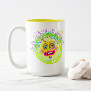 Bubble Smile Meemogie Emoji Art Two-Tone Coffee Mug