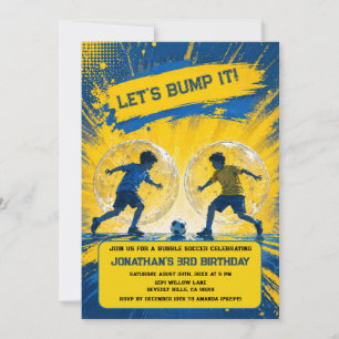 Bubble Soccer Birthday Bash Knocker Ball Boy Party Invitation