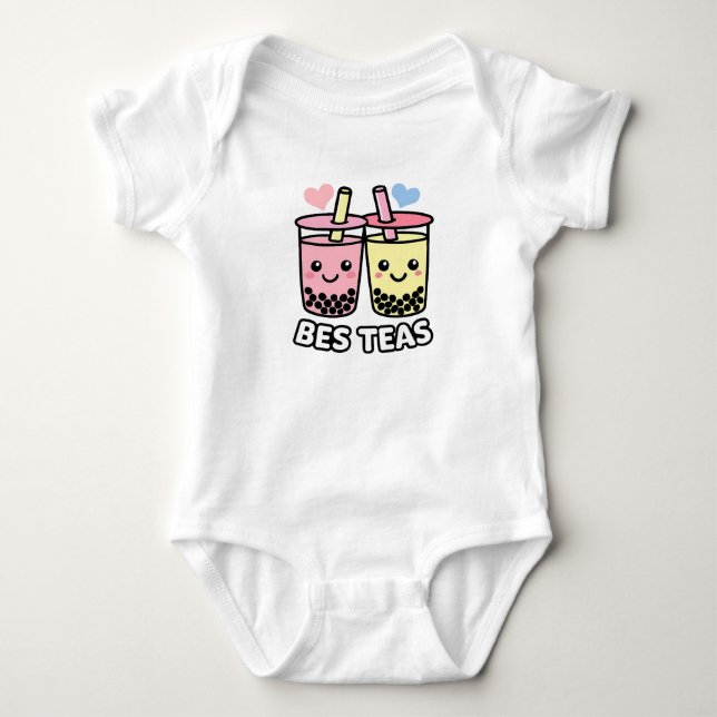 Bubble Tea Best Friends Baby Bodysuit (Front)