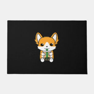 Bubble Tea Boba Corgi Premium Doormat