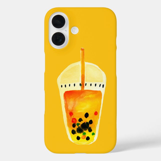 Bubble tea boba watercolor art Case-Mate iPhone case (Back)