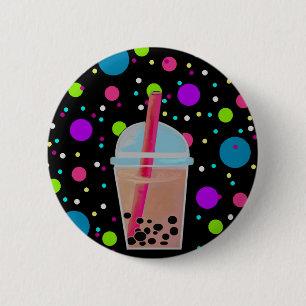 Bubble Tea - Bubble Background 2 Inch Round Button