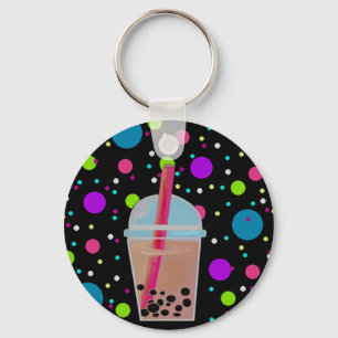 Bubble Tea - Bubble Background Keychain