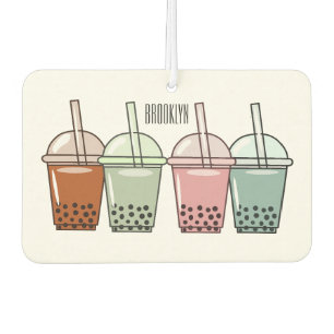 Bubble tea cartoon illustration air freshener