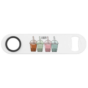 Bubble tea cartoon illustration bar key
