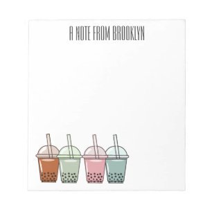Bubble tea cartoon illustration  notepad
