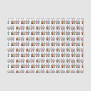Bubble tea cartoon illustration  tissue paper