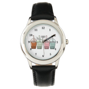 Bubble tea cartoon illustration watch
