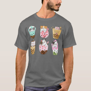 Bubble Tea & Cat Lover Cute Cat Mom Cat Mama Boba  T-Shirt