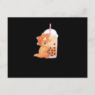 Bubble Tea Dino Postcard