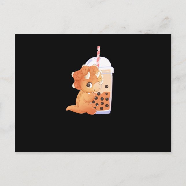 Bubble Tea Dino Postcard (Front)