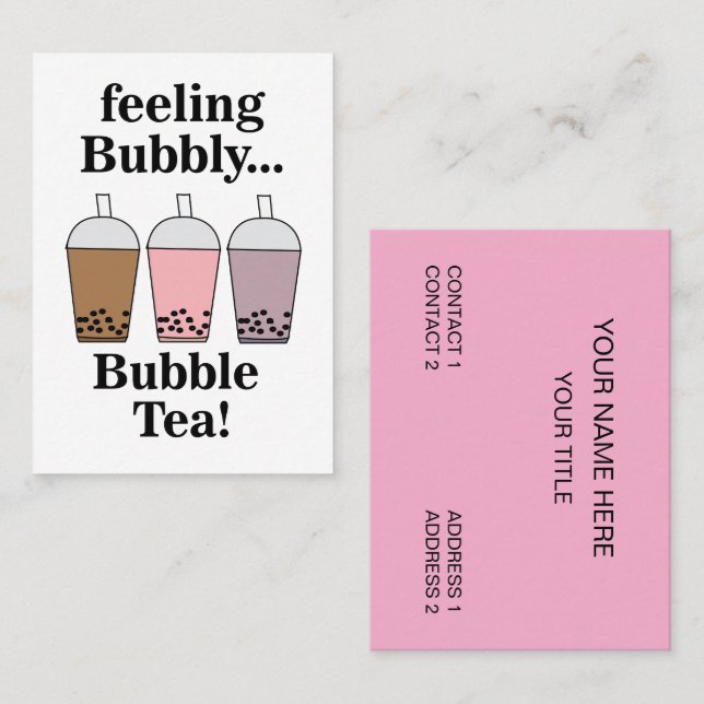 Bubble Tea Drink Cafe Business Card (Front/Back)
