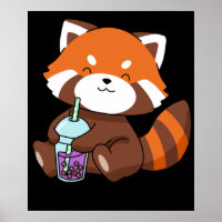 Bubble Tea Gift Girl Red Panda Boba Tea Bubble Tea