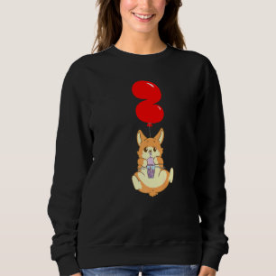 Bubble Tea Hamster 2nd Birthday Kids Balloon Par Sweatshirt