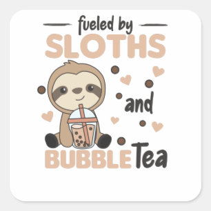 Bubble Tea K-Pop Fault Chocolate Sweet Animals Square Sticker