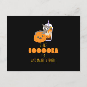 Bubble Tea Kawaii Halloween Postcard