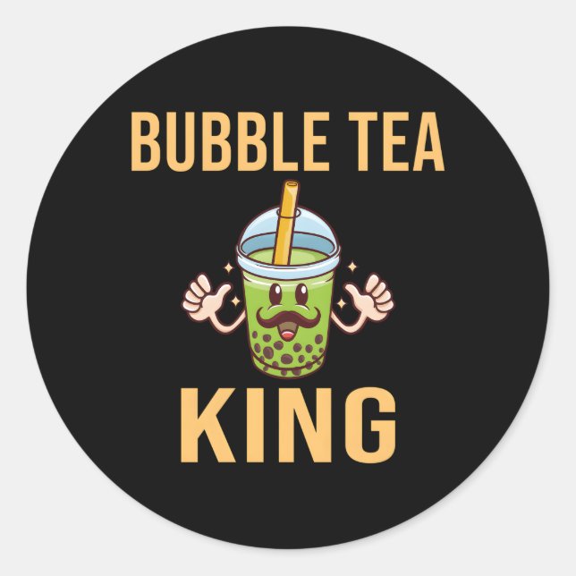 Bubble Tea King Bubble Tea Classic Round Sticker (Front)