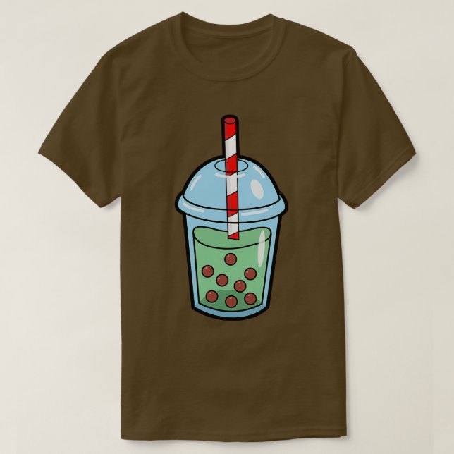 Bubble Tea Purple Pattern T-Shirt (Design Front)