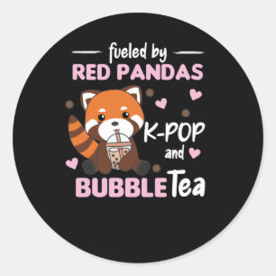 Bubble Tea Red Panda Chocolate Cute Animals Boba Classic Round Sticker