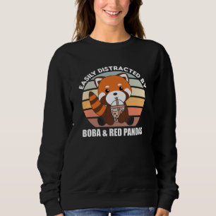 Bubble Tea Red Panda Chocolate Cute Animals Boba Sweatshirt