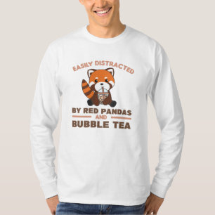 Bubble Tea Red Panda Chocolate Cute Animals Boba T-Shirt