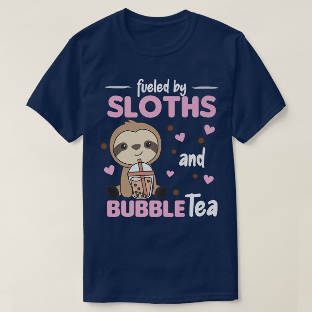 Bubble Tea Sloth With Chocolate Tea Cute Sloths Pr T-Shirt (Design Front)