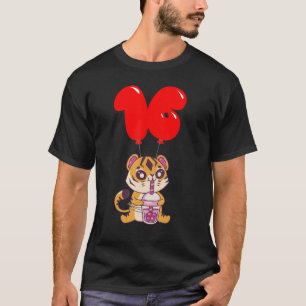 Bubble Tea Tiger  16th Birthday  Kids Balloon Part T-Shirt