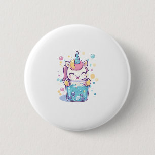 Bubble Tea Unicorn (1) 2 Inch Round Button