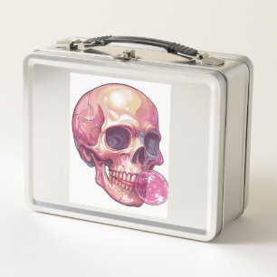 Bubble Trouble Skull � Funny Gum Skeleton Metal Lunch Box