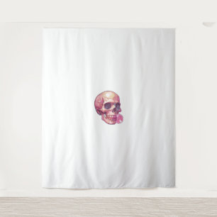 Bubble Trouble Skull – Funny Gum Skeleton Tapestry