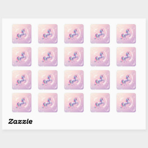 Bubble Unicorn Square Sticker