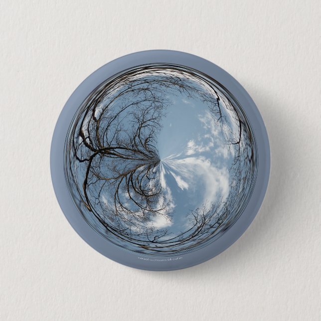 bubble view of the sky with oak tree 2 inch round button (Front)