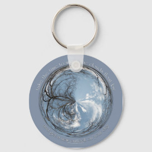 bubble view of the sky with oak tree - clouds keychain