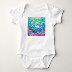 Bubble Your Troubles Away Whale Baby Bodysuit