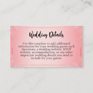 Bubblegum Blush Wedding Enclosure Cards